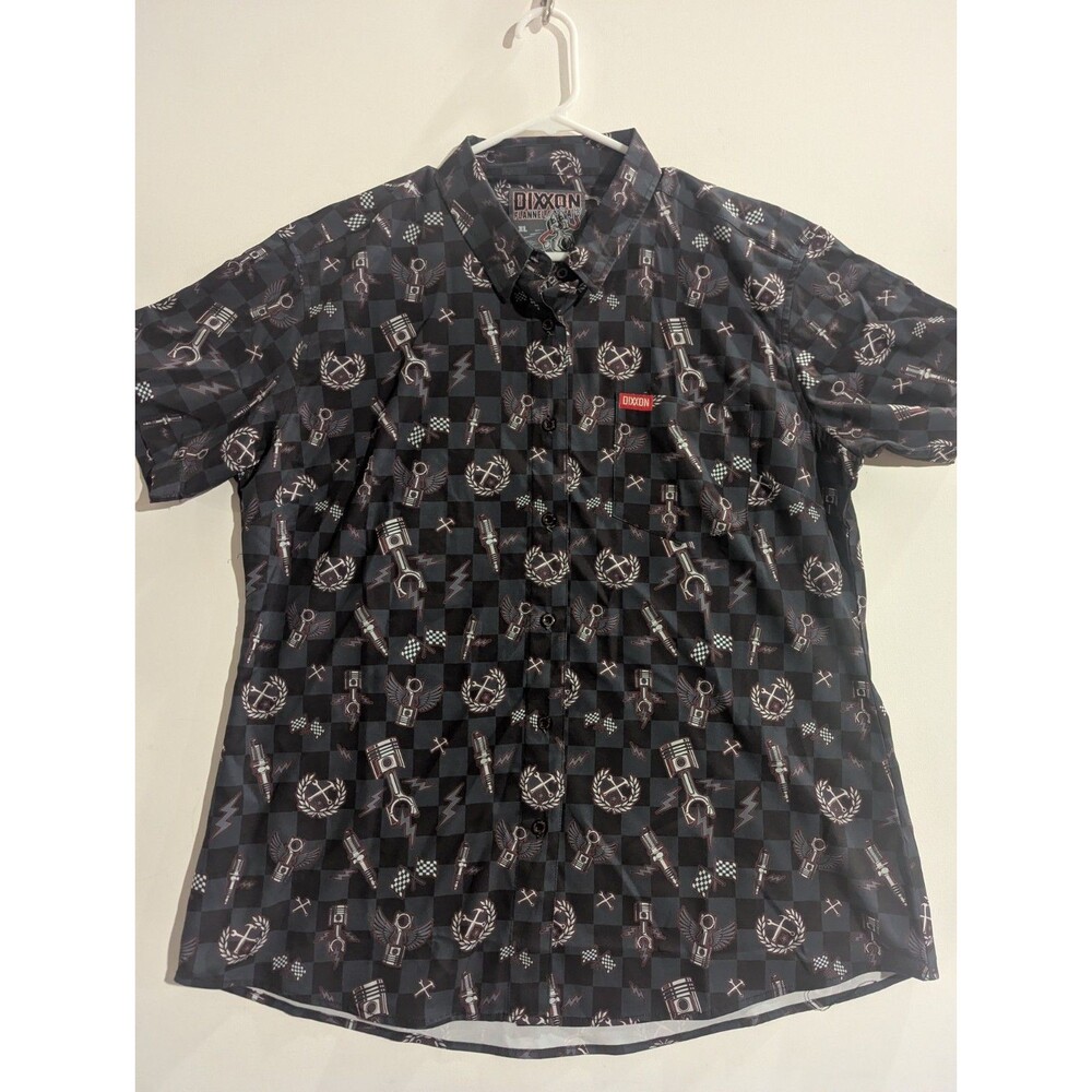 Women’s Dixxon Flannel Co Party Shirt Ride Fast sz X-Large Short Sleeve Button